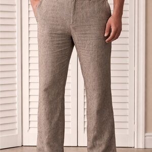 Max Mara Men's Brown Linen Pants